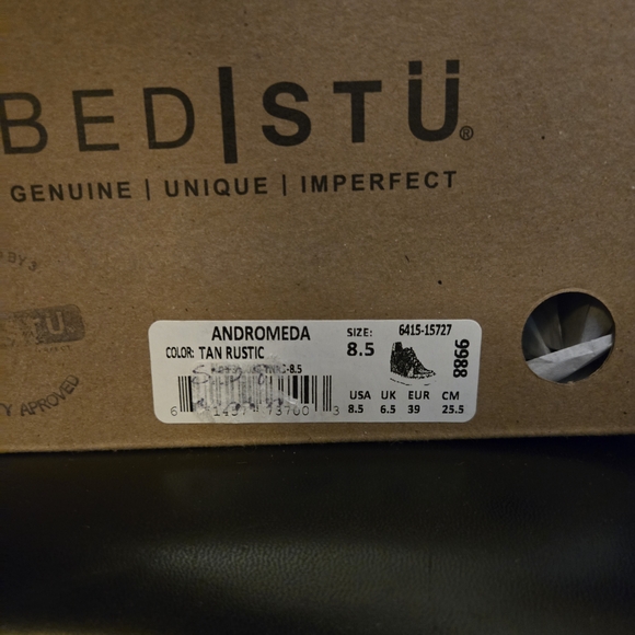 BED|STU ANDROMEDA Tan Leather Sneakers With Hidden Wedge - Picture 7 of 7